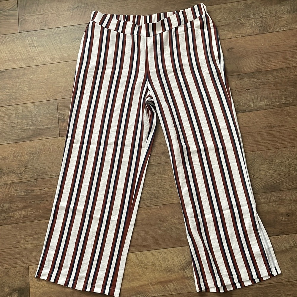 Brooke Shields Timeless Wide-Leg Pants Slits Spice